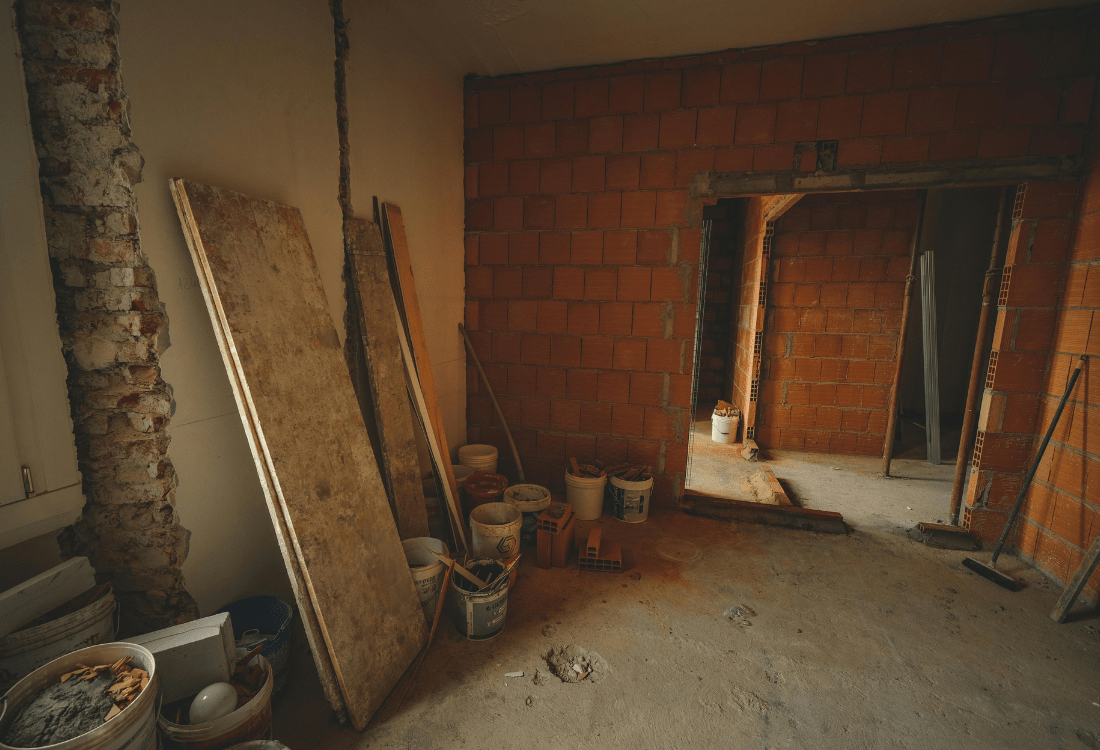 A non-standard home under renovation which has been insured. 