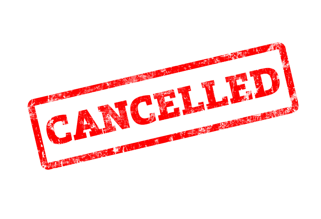 The stamp of a cancelled motor trade policy.